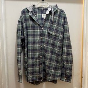American Eagle hooded flannel